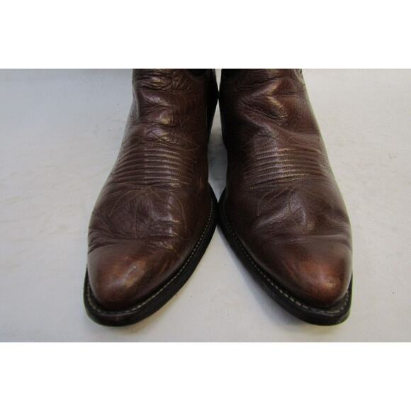 USA Olathe Mens Size 9.5 B Narrow Width Black Brown Leather Cowboy Western Boots main image 7